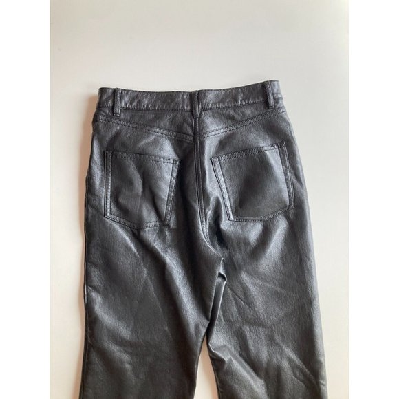Aritzia WILFRED Melina Black Vegan Leather Ankle Trousers Pants, Size 2 - Picture 4 of 13